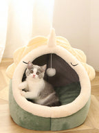 1pc Gray Cat-Shaped Pet Bed Suitable For Small & Medium-Sized Cats And Dogs, All Seasons Puppy Keep Dog Bed Cat Bed