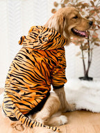 1pc Winter Warmer Pet Clothes For Medium To Large Sized Dogs Such As Golden Retriever / Labrador, With Funny Tiger Costume Design