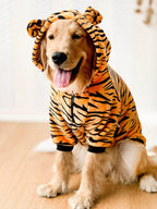 1pc Winter Warmer Pet Clothes For Medium To Large Sized Dogs Such As Golden Retriever / Labrador, With Funny Tiger Costume Design