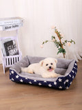 1pc Four Seasons Blue Star Patterned Warm & Breathable Pet Bed Suitable For Small, Medium, And Large Cats And Dogs