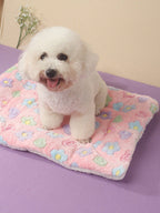 1pc Polyester Star & Heart Breathable Washable Thick Pet Bed Mat For Medium-Small Cats & Dogs, All Seasons (Teddy/Bichon Frise)
