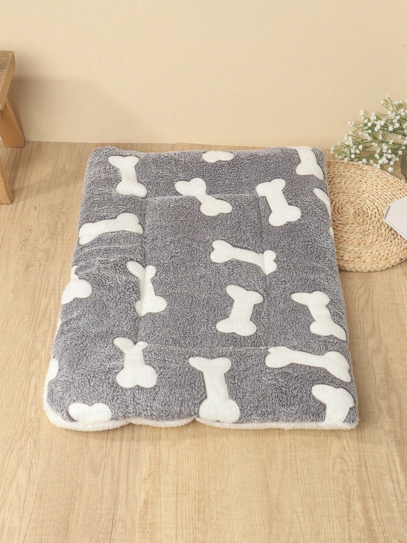 1pc Polyester Star & Heart Breathable Washable Thick Pet Bed Mat For Medium-Small Cats & Dogs, All Seasons (Teddy/Bichon Frise)