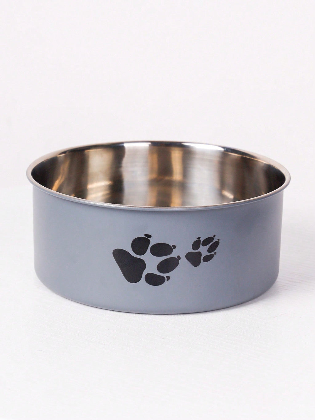 Supet 1pc Cartoon Paw Prints Design Stainless Steel Anti-Slip Pet Bowl For Small And Medium Dogs, Suitable For Indoor And Outdoor Use