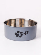 Supet 1pc Cartoon Paw Prints Design Stainless Steel Anti-Slip Pet Bowl For Small And Medium Dogs, Suitable For Indoor And Outdoor Use