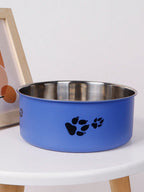 Supet 1pc Cartoon Paw Prints Design Stainless Steel Anti-Slip Pet Bowl For Small And Medium Dogs, Suitable For Indoor And Outdoor Use
