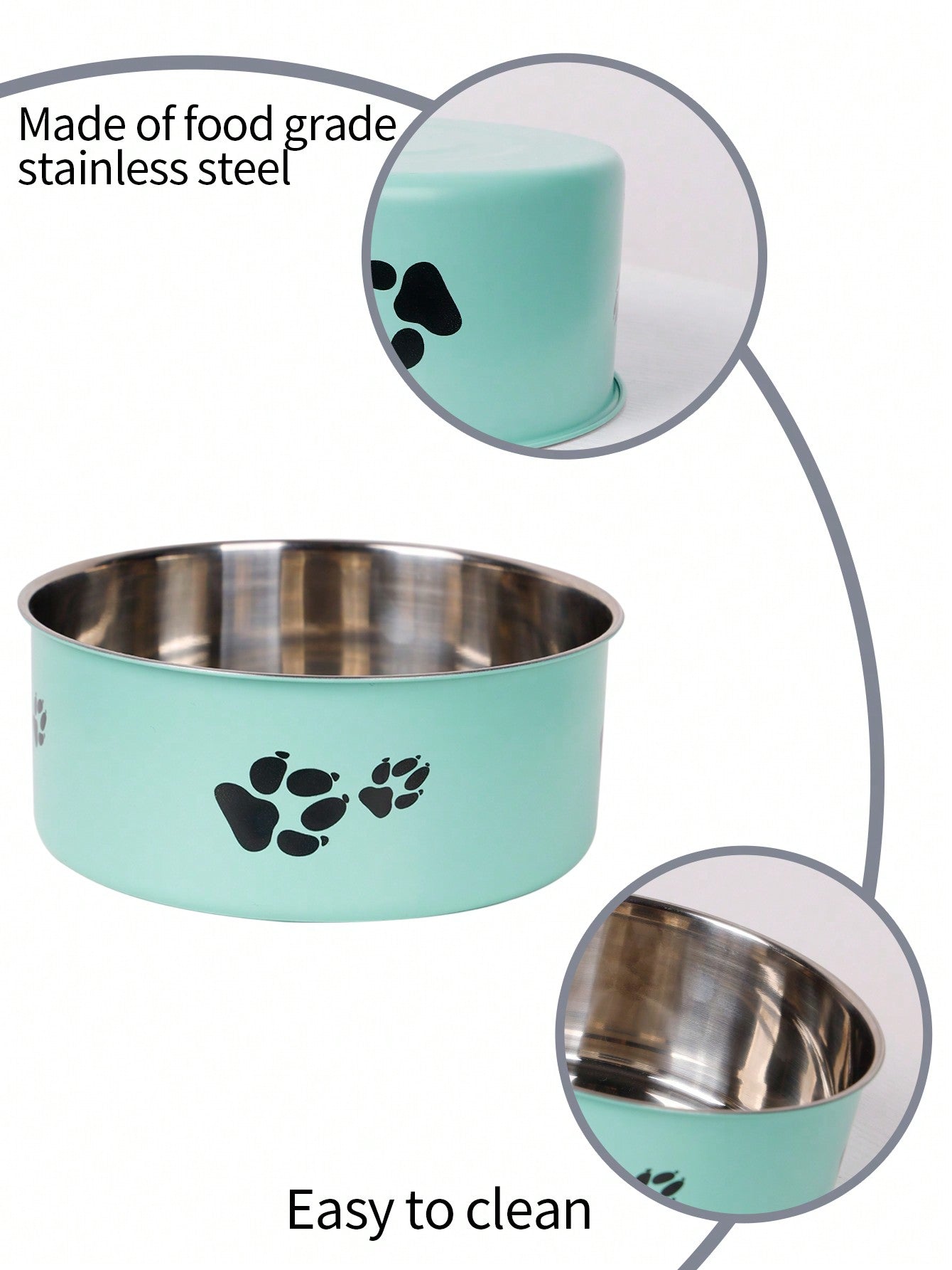 Supet 1pc Cartoon Paw Prints Design Stainless Steel Anti-Slip Pet Bowl For Small And Medium Dogs, Suitable For Indoor And Outdoor Use