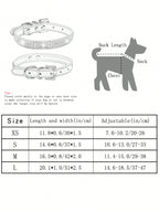 1pc Shiny Rhinestone Collar Leather Dog Collar Crystal Diamond Pet Collar, For Small And Medium Dogs