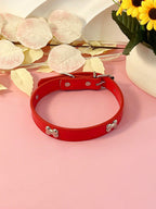 Pet Supplies Dog Collar, Punk Style Pu Leather Bone Shape Neckband, Multi-Color Options For Small, Medium And Large Dogs