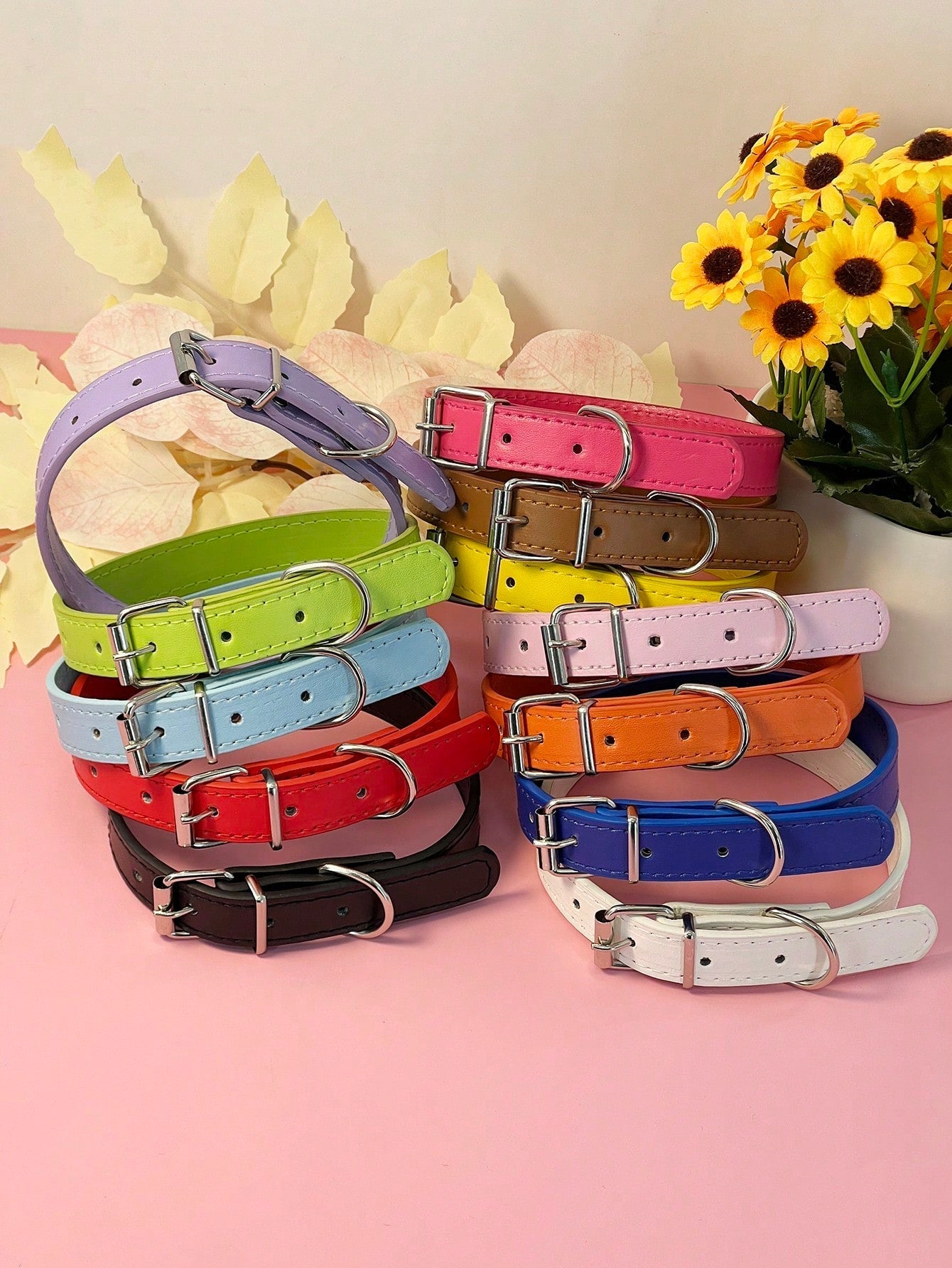 Pet Supplies, Punk Style Pu Leather Multi-Color Dog Collar For Medium And Small Sized Dogs