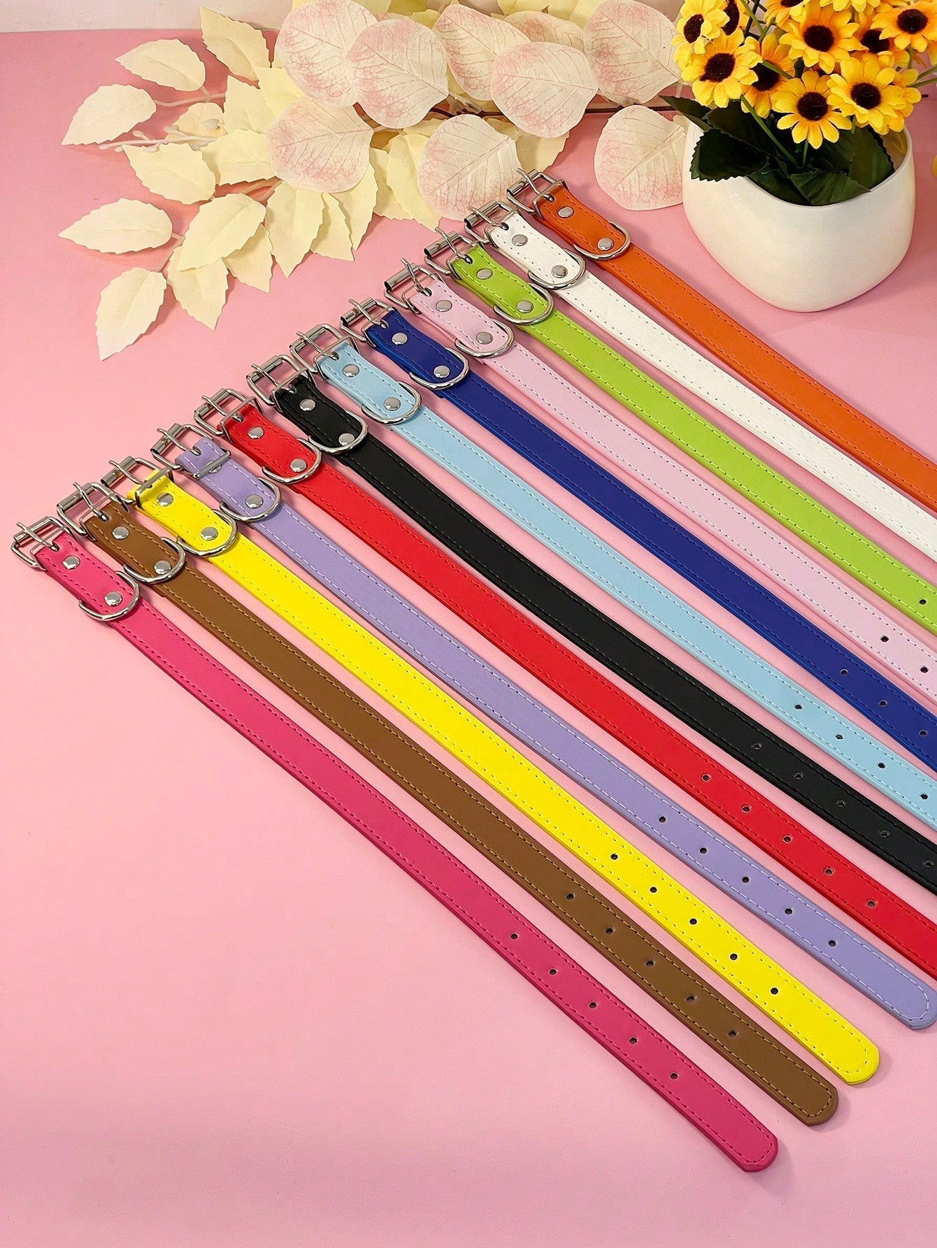 Pet Supplies, Punk Style Pu Leather Multi-Color Dog Collar For Medium And Small Sized Dogs