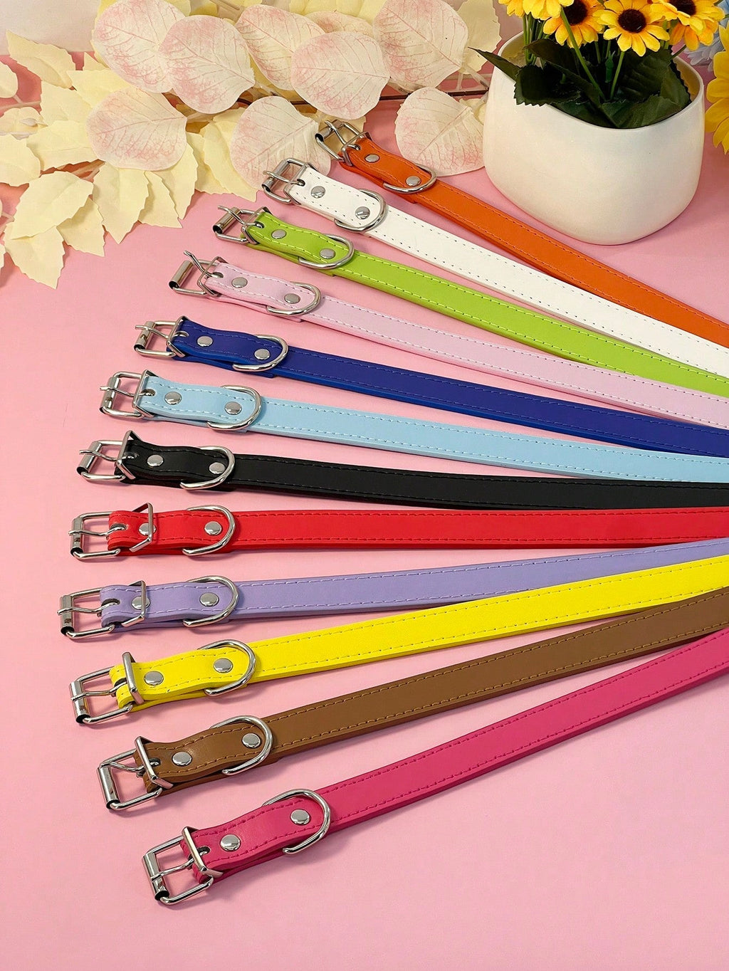 Pet Supplies, Punk Style Pu Leather Multi-Color Dog Collar For Medium And Small Sized Dogs