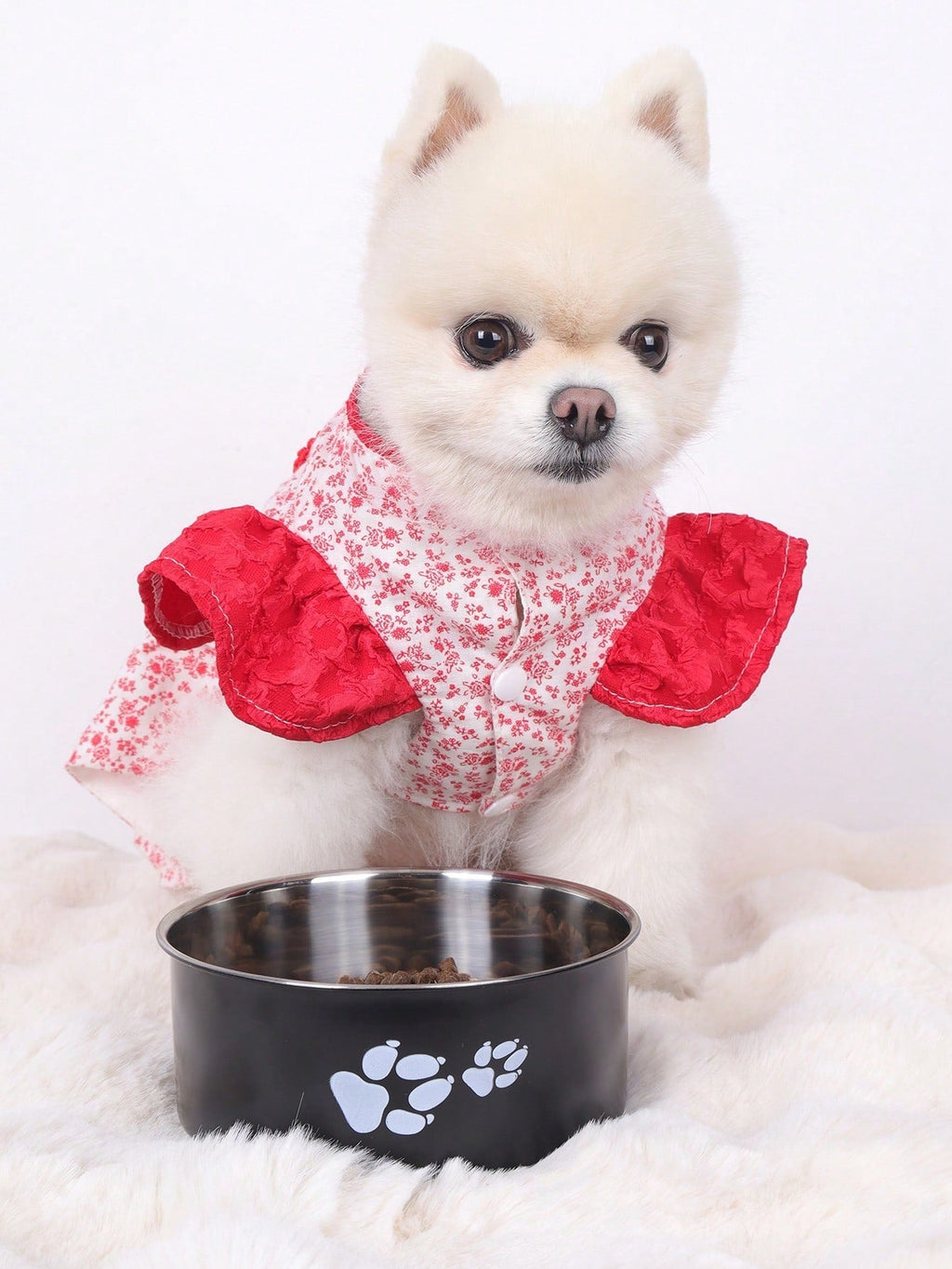 Supet 1pc Cartoon Paw Prints Design Stainless Steel Anti-Slip Pet Bowl For Small And Medium Dogs, Suitable For Indoor And Outdoor Use
