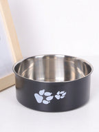 Supet 1pc Cartoon Paw Prints Design Stainless Steel Anti-Slip Pet Bowl For Small And Medium Dogs, Suitable For Indoor And Outdoor Use