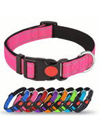MITOOE 1pc Reflective Dog Collarwith Safety Locking Buckle Adjustable Soft Neoprene Padded Breathable Nylon Pet Collar For Small Medium Large Dogs