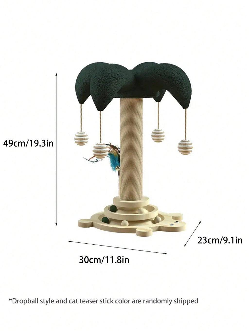 1pc Cat Climbing Tree With Sisal Scratching Post And Solid Wood Frame,  Rope And Sisal Scratching Board, Cat Toy