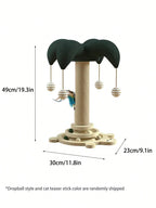 1pc Cat Climbing Tree With Sisal Scratching Post And Solid Wood Frame,  Rope And Sisal Scratching Board, Cat Toy