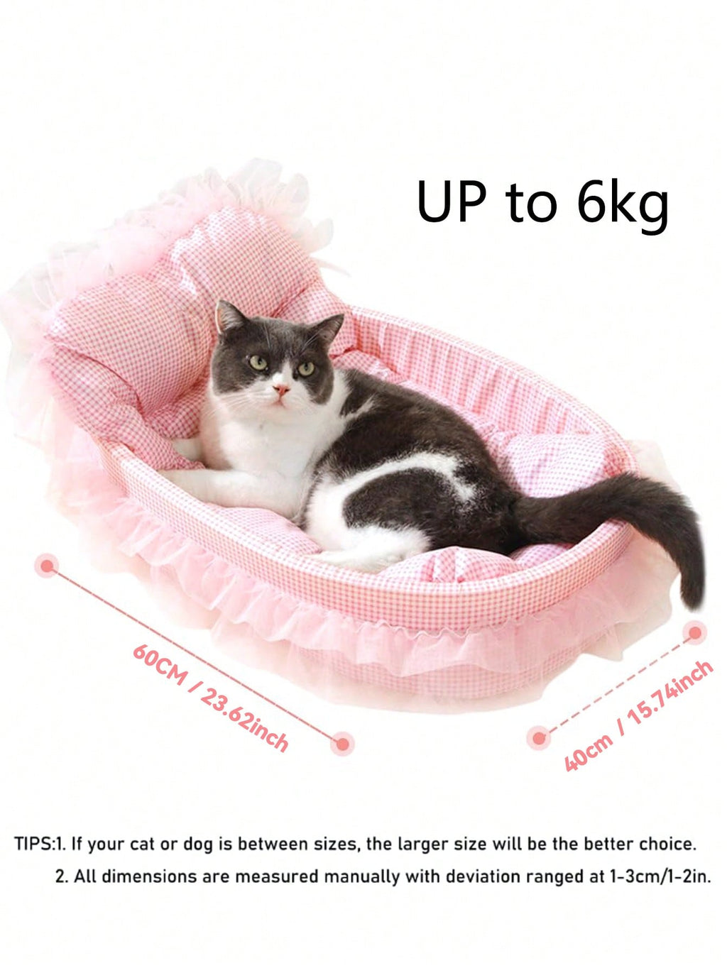 1pc Four Seasons Universal Cute Pet Bed, Cat Bed, Dog Bed, Suitable For Cats And Small Dogs Up To 6kg (Lace Color Is Shipped Randomly)