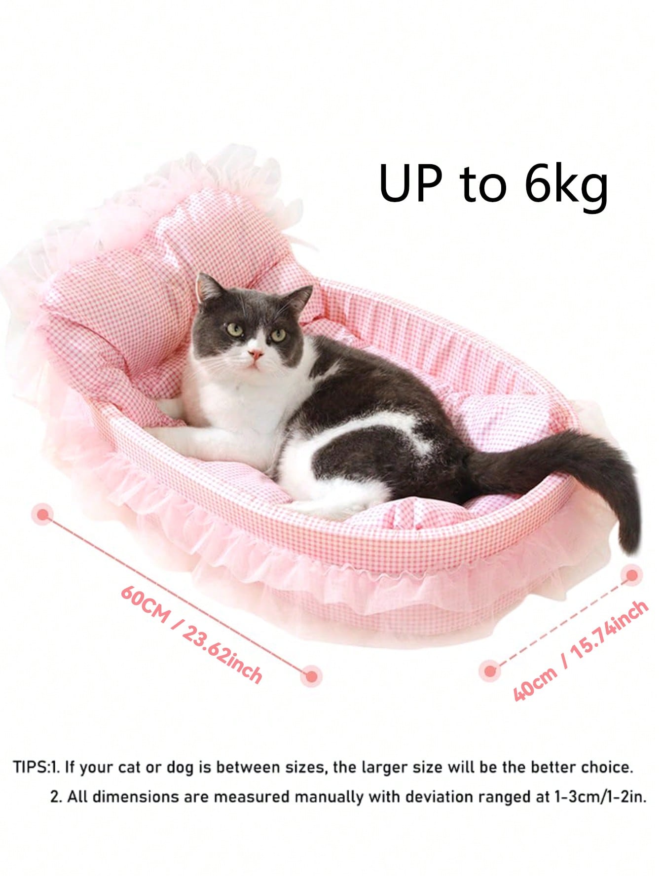 1pc Four Seasons Universal Cute Pet Bed, Cat Bed, Dog Bed, Suitable For Cats And Small Dogs Up To 6kg (Lace Color Is Shipped Randomly)