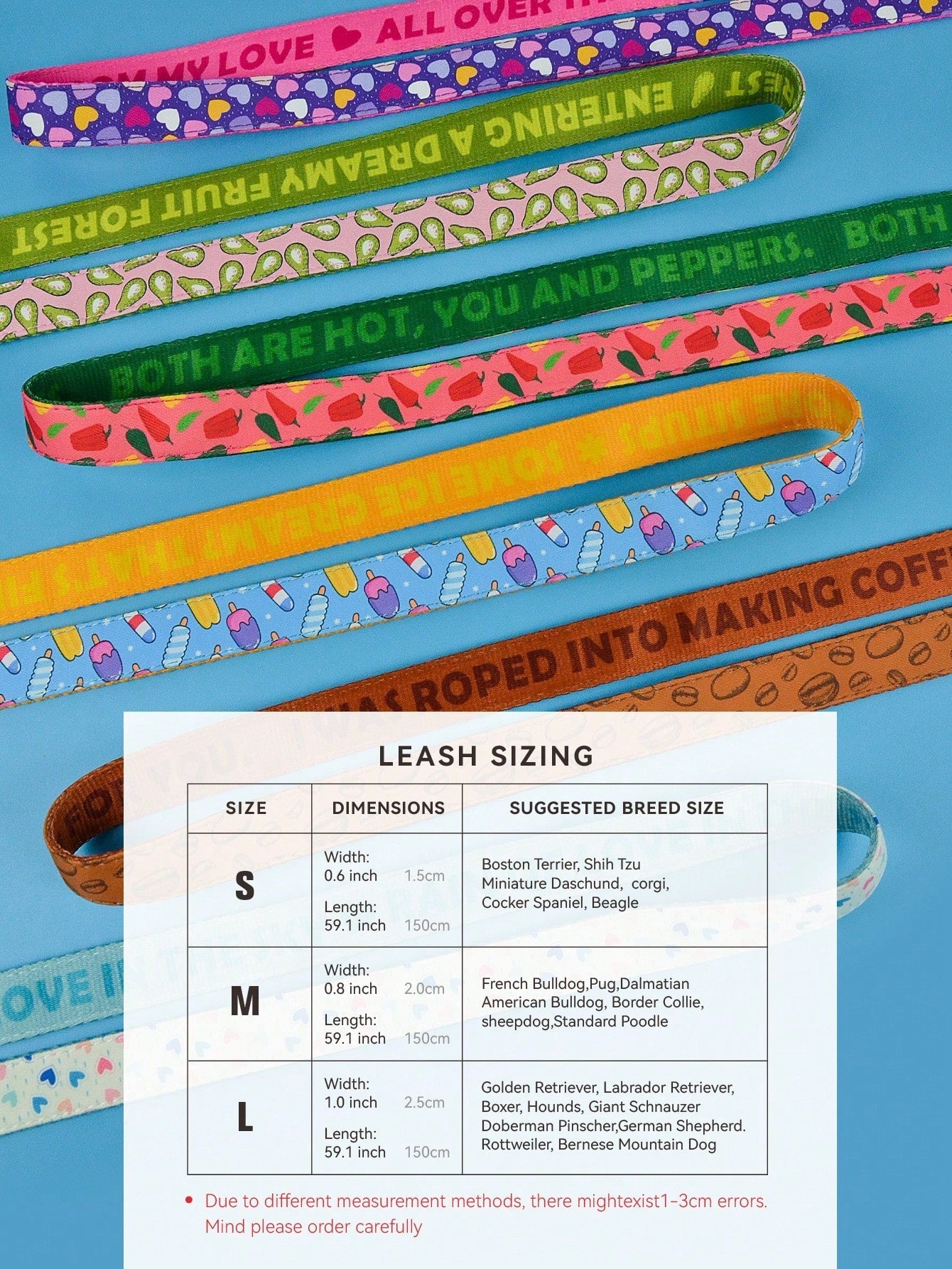 Valentine's Day And New Year Gifts Lovely Pet Traction Rope Double-Sided Printing Pet Dog And Cat Holiday Gift Leash