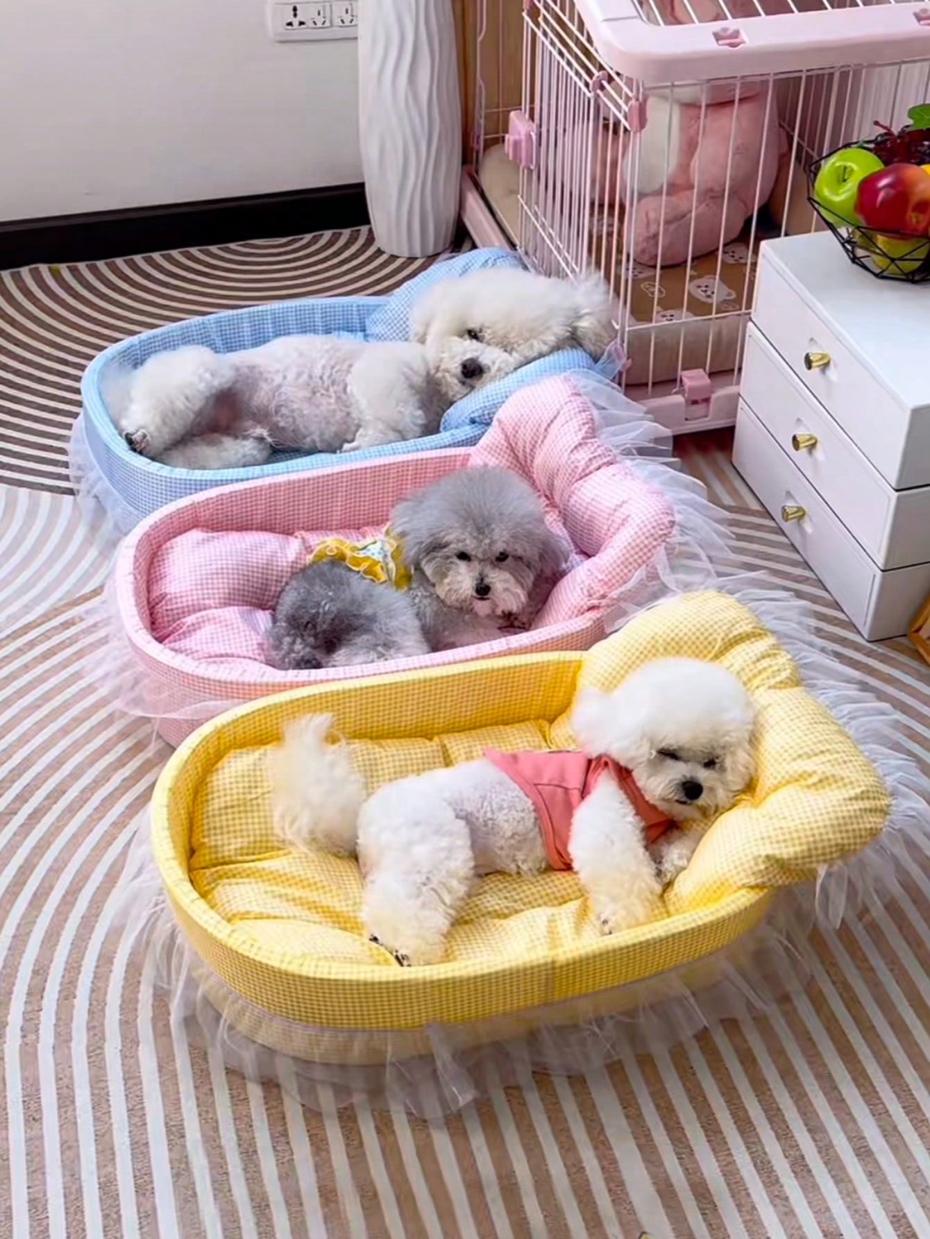 1pc Four Seasons Universal Cute Pet Bed, Cat Bed, Dog Bed, Suitable For Cats And Small Dogs Up To 6kg (Lace Color Is Shipped Randomly)