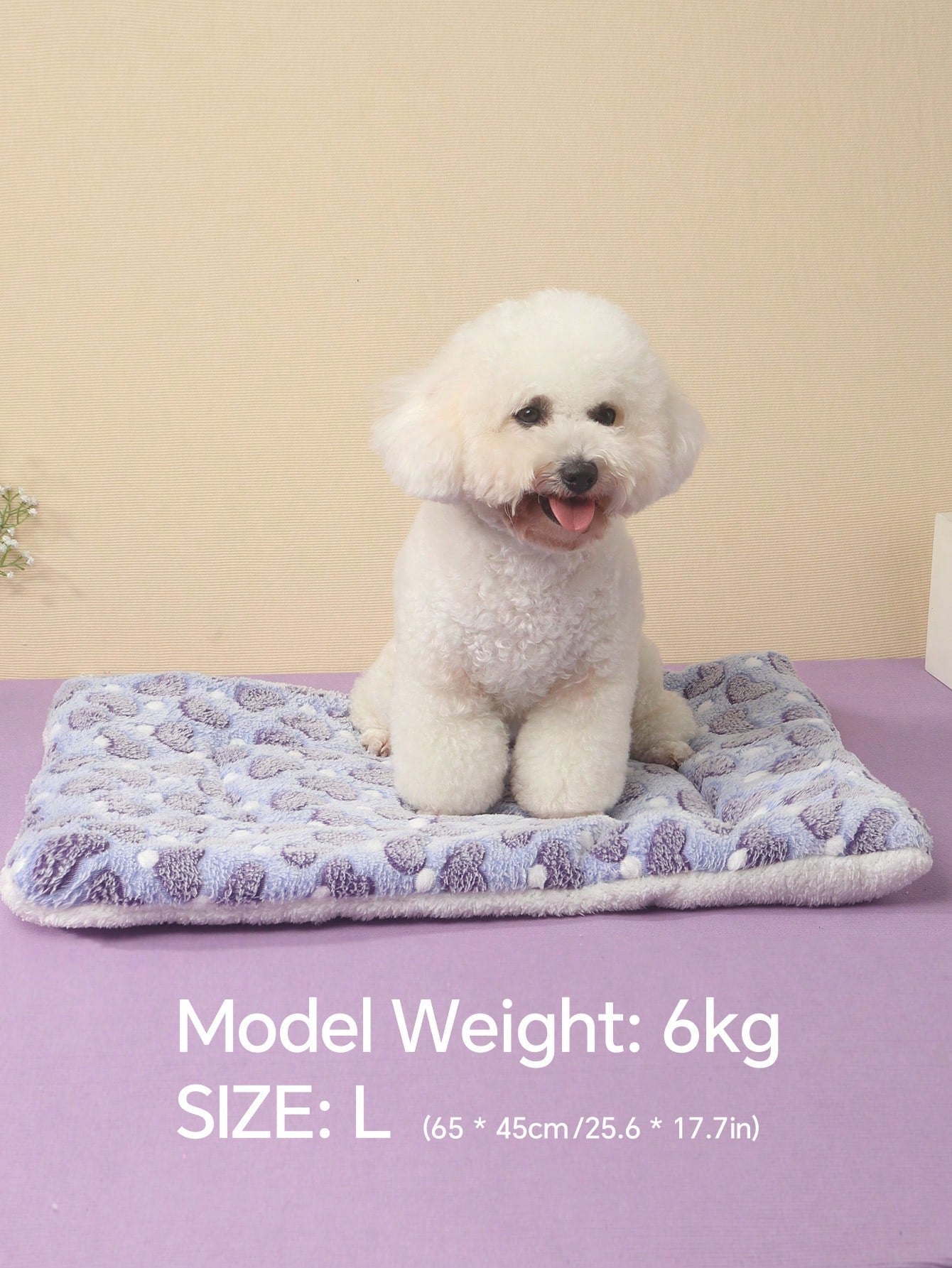 1pc Polyester Star & Heart Breathable Washable Thick Pet Bed Mat For Medium-Small Cats & Dogs, All Seasons (Teddy/Bichon Frise)