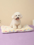 1pc Polyester Star & Heart Breathable Washable Thick Pet Bed Mat For Medium-Small Cats & Dogs, All Seasons (Teddy/Bichon Frise)
