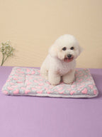 1pc Polyester Star & Heart Breathable Washable Thick Pet Bed Mat For Medium-Small Cats & Dogs, All Seasons (Teddy/Bichon Frise)