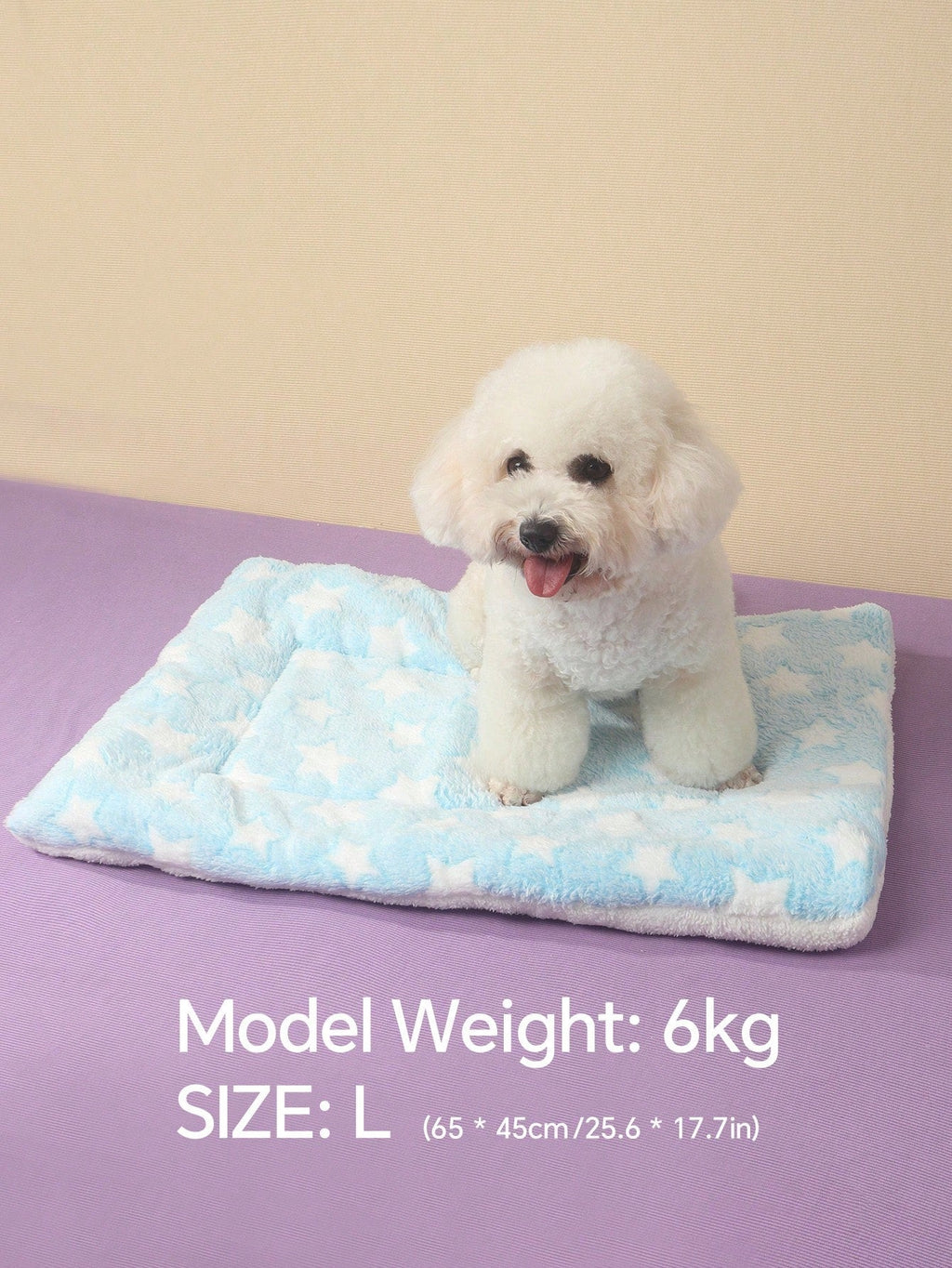 1pc Polyester Star & Heart Breathable Washable Thick Pet Bed Mat For Medium-Small Cats & Dogs, All Seasons (Teddy/Bichon Frise)