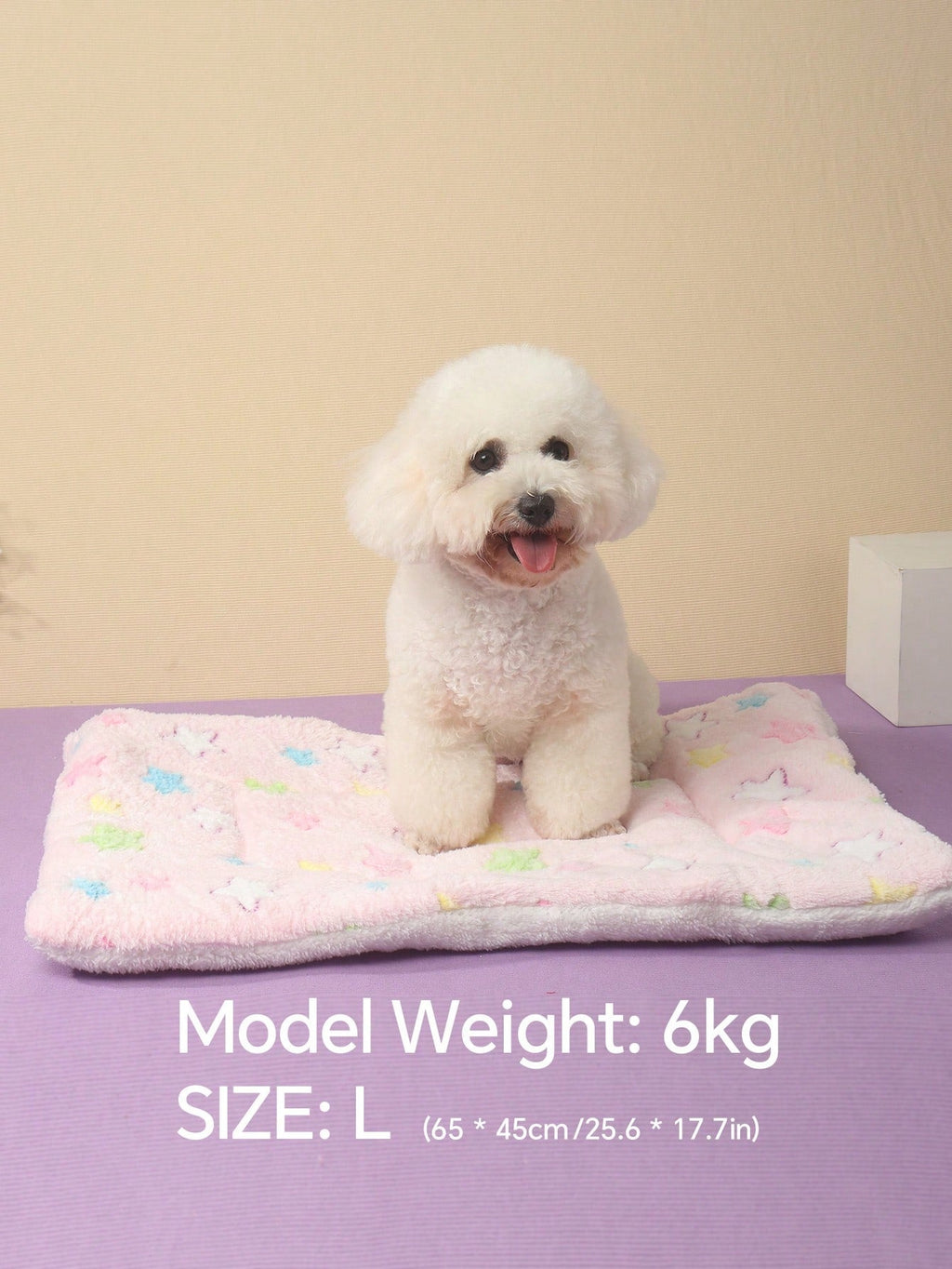 1pc Polyester Star & Heart Breathable Washable Thick Pet Bed Mat For Medium-Small Cats & Dogs, All Seasons (Teddy/Bichon Frise)