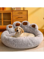 27in  35in  43in  Calming Dog Beds For Large Dogs, Faux Fur Donut Cuddler Dog Bed, Round Fluffy Pillow, Washable Pet Bed For Dogs