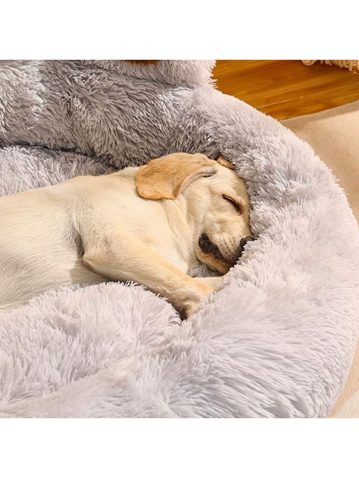 27in  35in  43in  Calming Dog Beds For Large Dogs, Faux Fur Donut Cuddler Dog Bed, Round Fluffy Pillow, Washable Pet Bed For Dogs