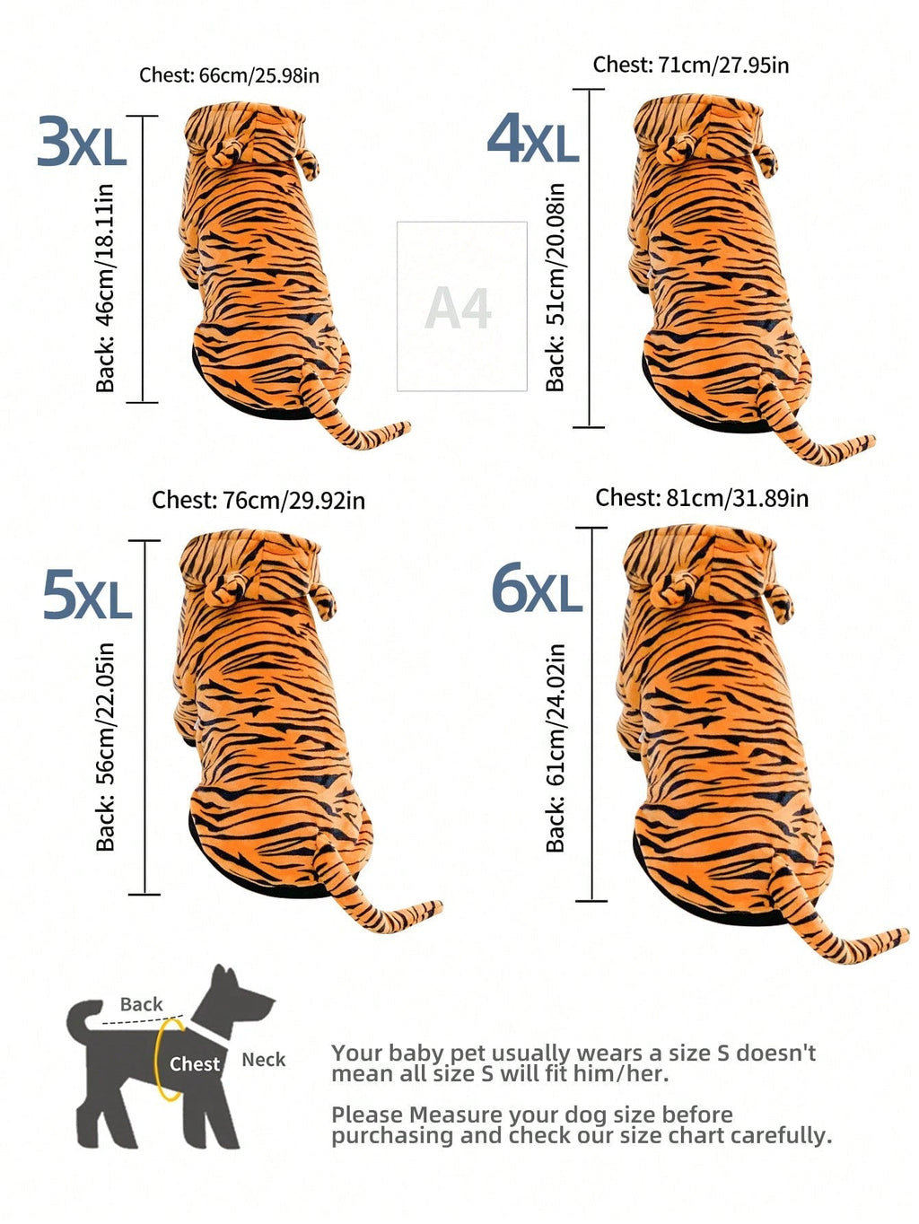 1pc Winter Warmer Pet Clothes For Medium To Large Sized Dogs Such As Golden Retriever / Labrador, With Funny Tiger Costume Design