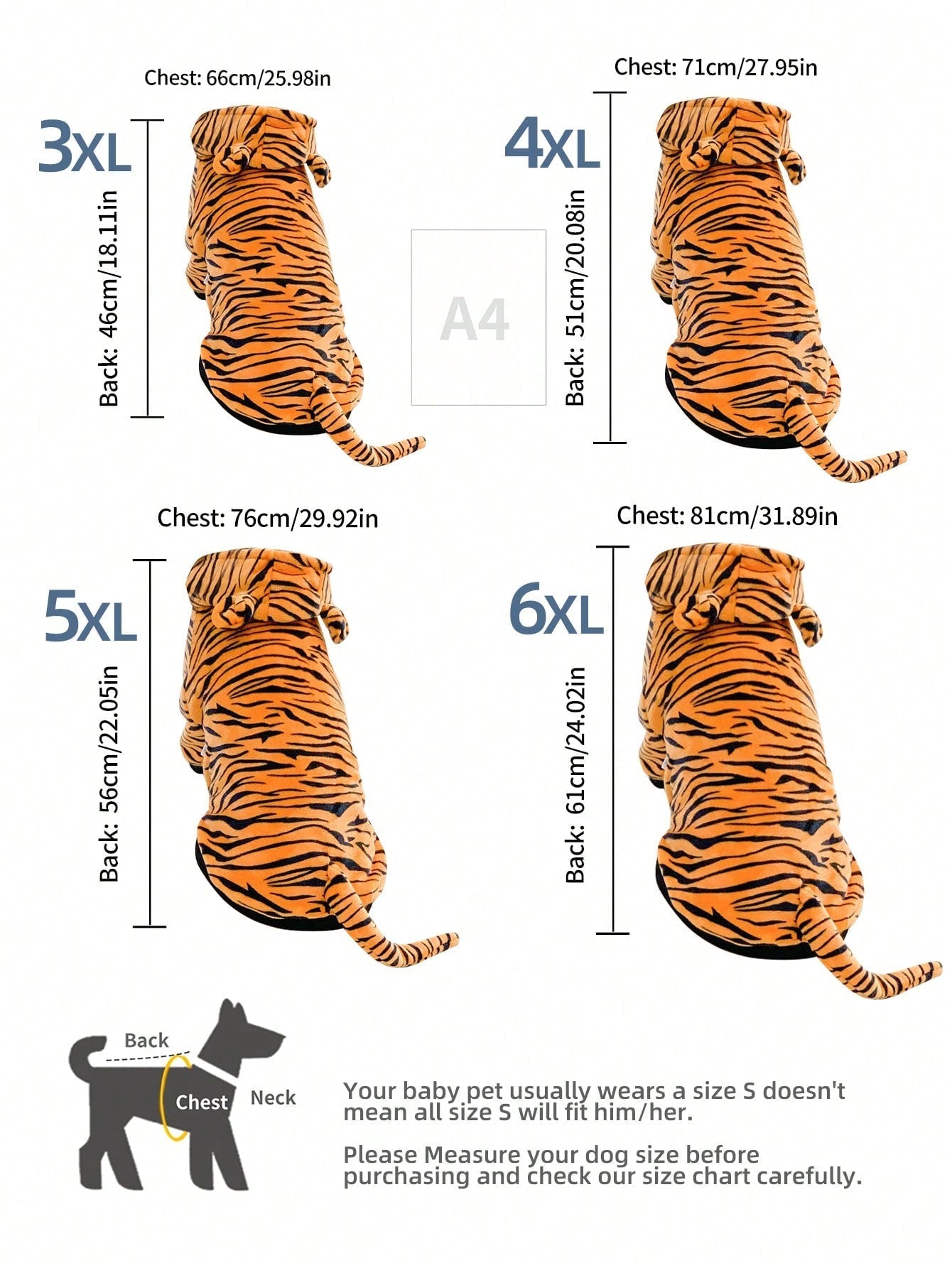 1pc Winter Warmer Pet Clothes For Medium To Large Sized Dogs Such As Golden Retriever / Labrador, With Funny Tiger Costume Design