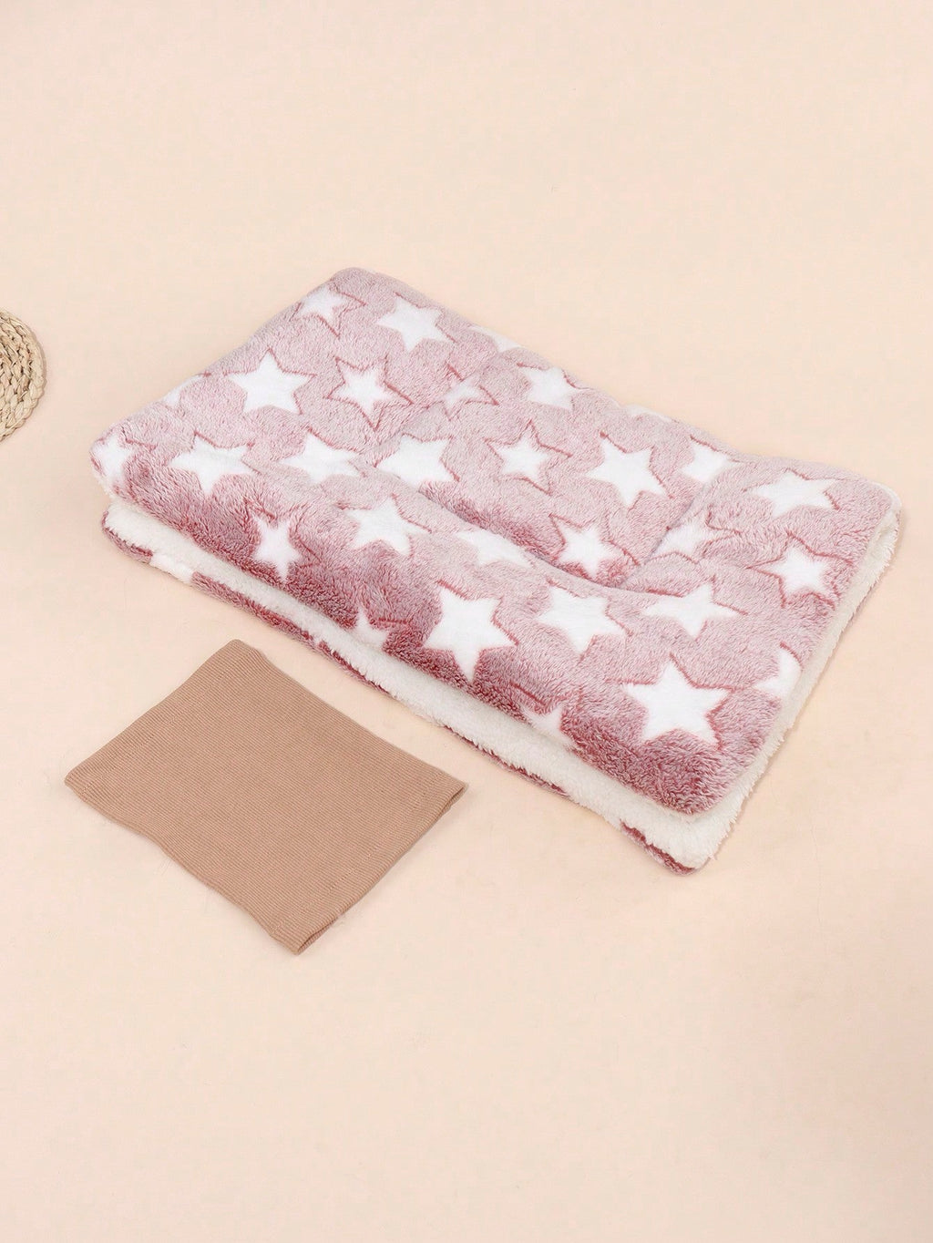 1pc Polyester Star & Heart Breathable Washable Thick Pet Bed Mat For Medium-Small Cats & Dogs, All Seasons (Teddy/Bichon Frise)
