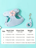 Pet Chest Harness With Leash,Small Dog Teddy Bichon Pomeranian Chest And Back Strap Pup Rope For Walking Training