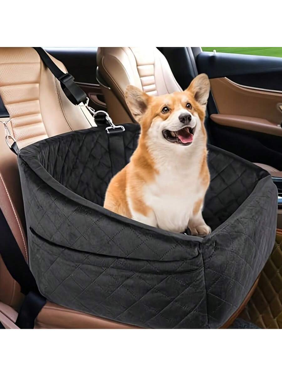 Dog Car Seat For Small Medium Dogs,Detachable Washable Dog Booster Seat Under 30lbs, Pet Car Seat Travel Bed With Storage Pockets And Dog Safety Belt