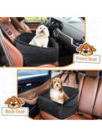 Dog Car Seat For Small Medium Dogs,Detachable Washable Dog Booster Seat Under 30lbs, Pet Car Seat Travel Bed With Storage Pockets And Dog Safety Belt