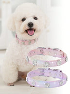 Sparkling Rhinestone Flower Dog Collar, Gradient Colorful Style, Luxurious And Flashy, Adjustable