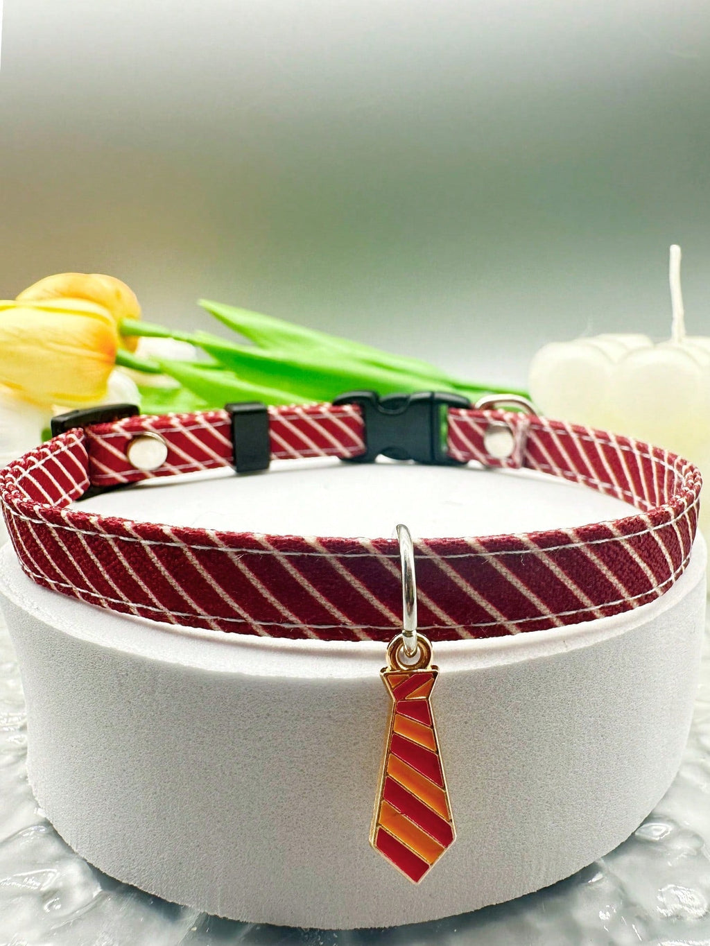 Striped Cat Collar, Lightweight Adjustable Cat Collar With Tie Pendant, Used For Wedding Party Decoration