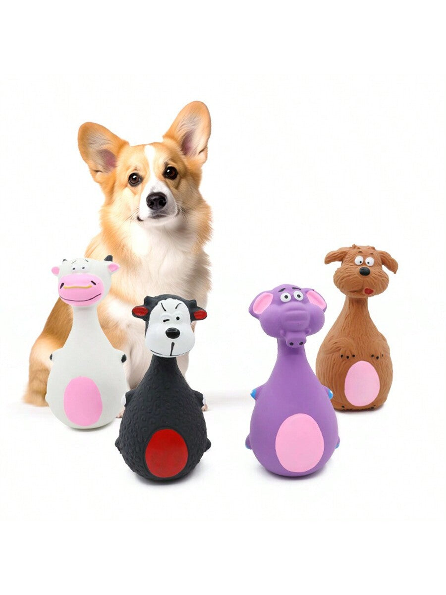 Dog Voice-Activated Latex Cute Cartoon Toys, Chew & Bite Resistant Latex Toys