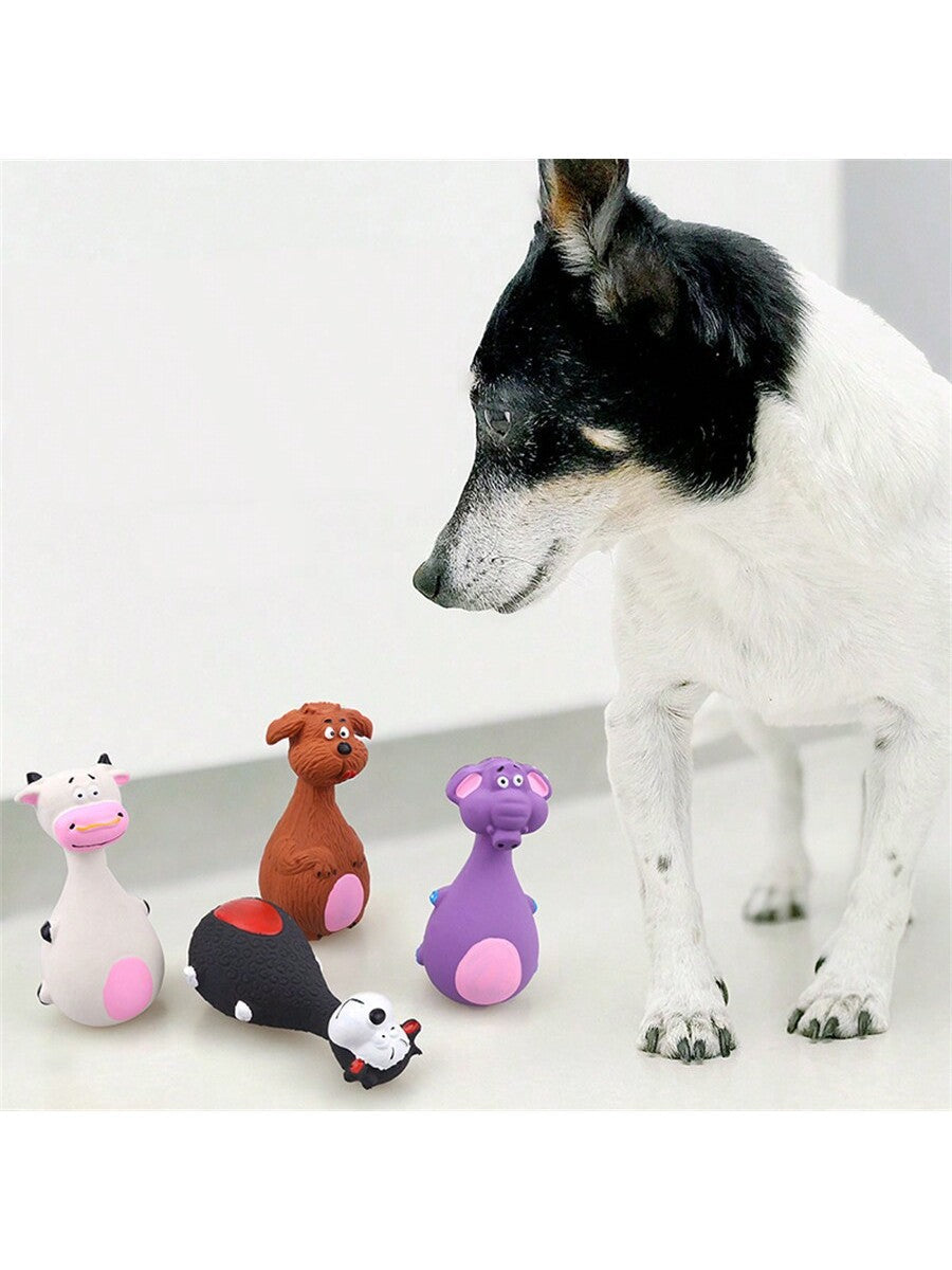 Dog Voice-Activated Latex Cute Cartoon Toys, Chew & Bite Resistant Latex Toys