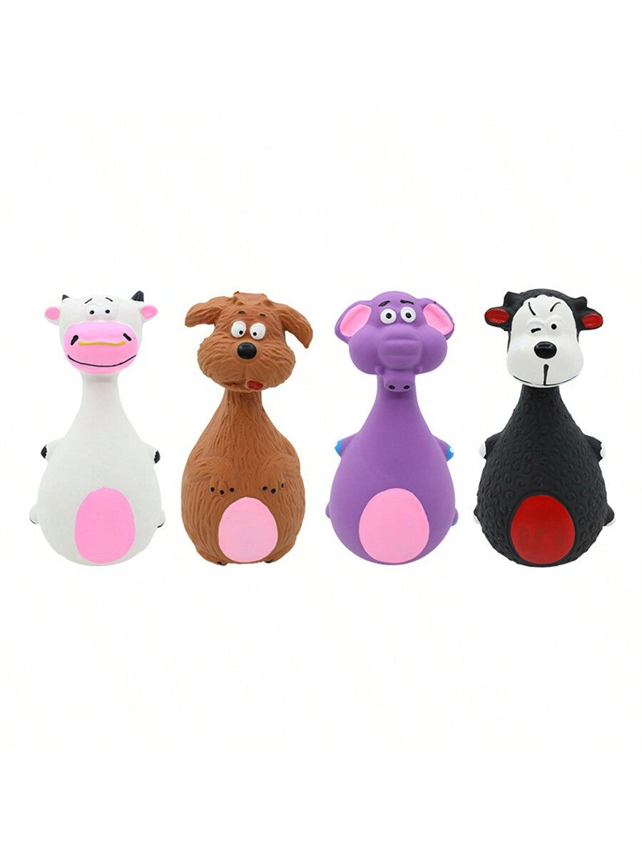 Dog Voice-Activated Latex Cute Cartoon Toys, Chew & Bite Resistant Latex Toys