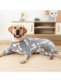Fuzzy Dog Pajamas For Cold Weather 4 Legs Clothes, Dog Winter Clothes For Small Medium Large Dogs Pet With Feet Warm Soft Pet Romper Winter