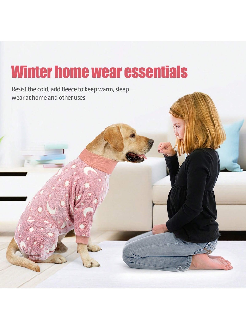 Fuzzy Dog Pajamas For Cold Weather 4 Legs Clothes, Dog Winter Clothes For Small Medium Large Dogs Pet With Feet Warm Soft Pet Romper Winter