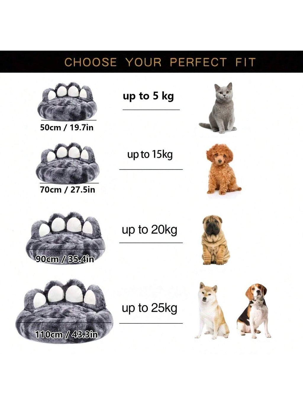 27in  35in  43in  Calming Dog Beds For Large Dogs, Faux Fur Donut Cuddler Dog Bed, Round Fluffy Pillow, Washable Pet Bed For Dogs