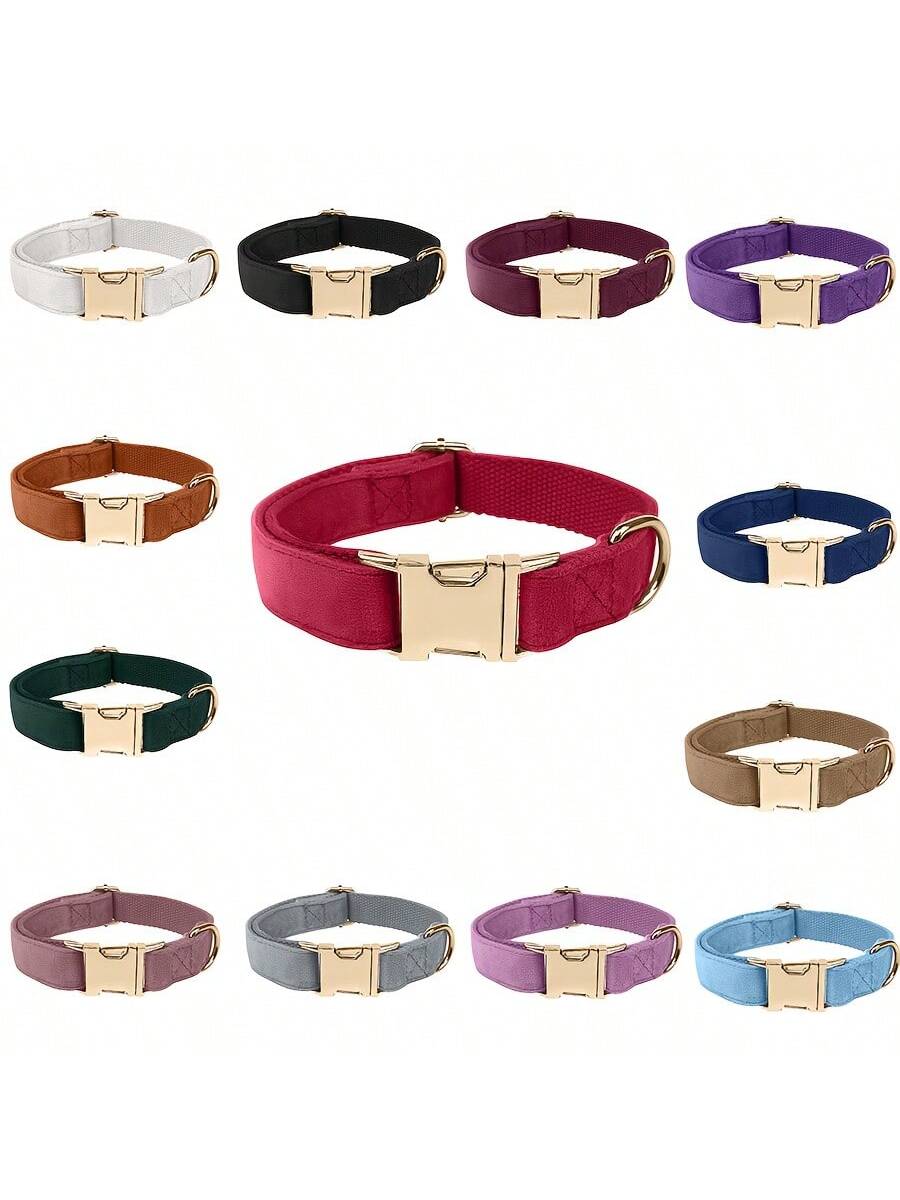 Soft Velvet Dog Collar, Heavy Duty Dog Collar With Quick Release Metal Buckle, Suitable For Small, Medium And Large Dogs, Can Be Gift For Your Pet