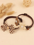1pc Or 3pcs/Set Adorable Bowknot Cat & Dog Bell Collar, Suitable For Daily Use