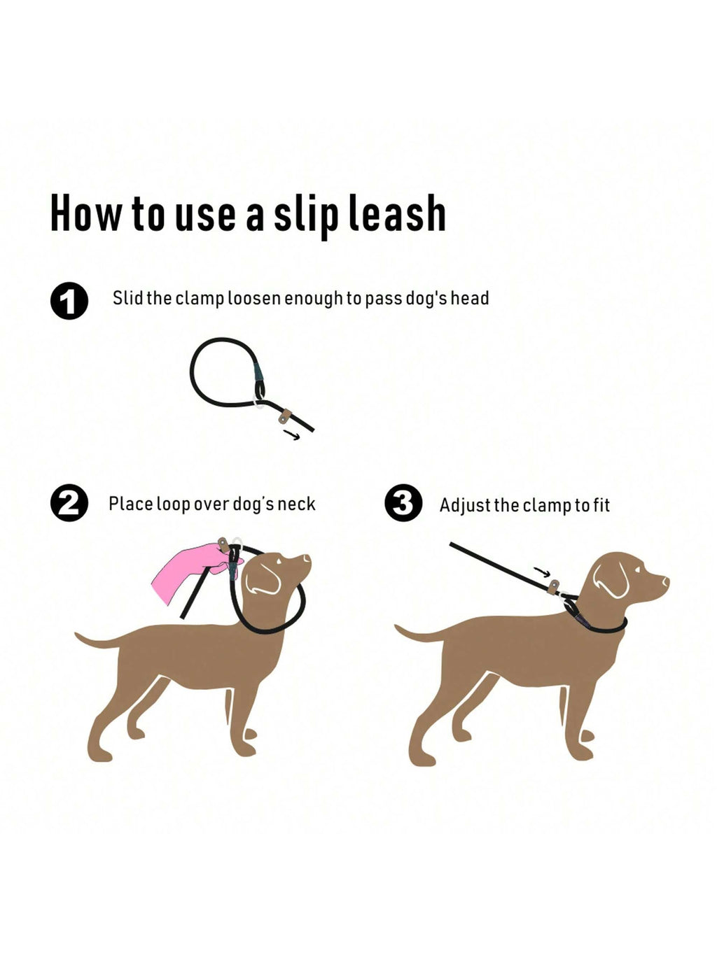 1pc Braided Rope Leash,Slip Lead Dog Leash For Small Medium And Large Dogs Walking And Training Outdoor