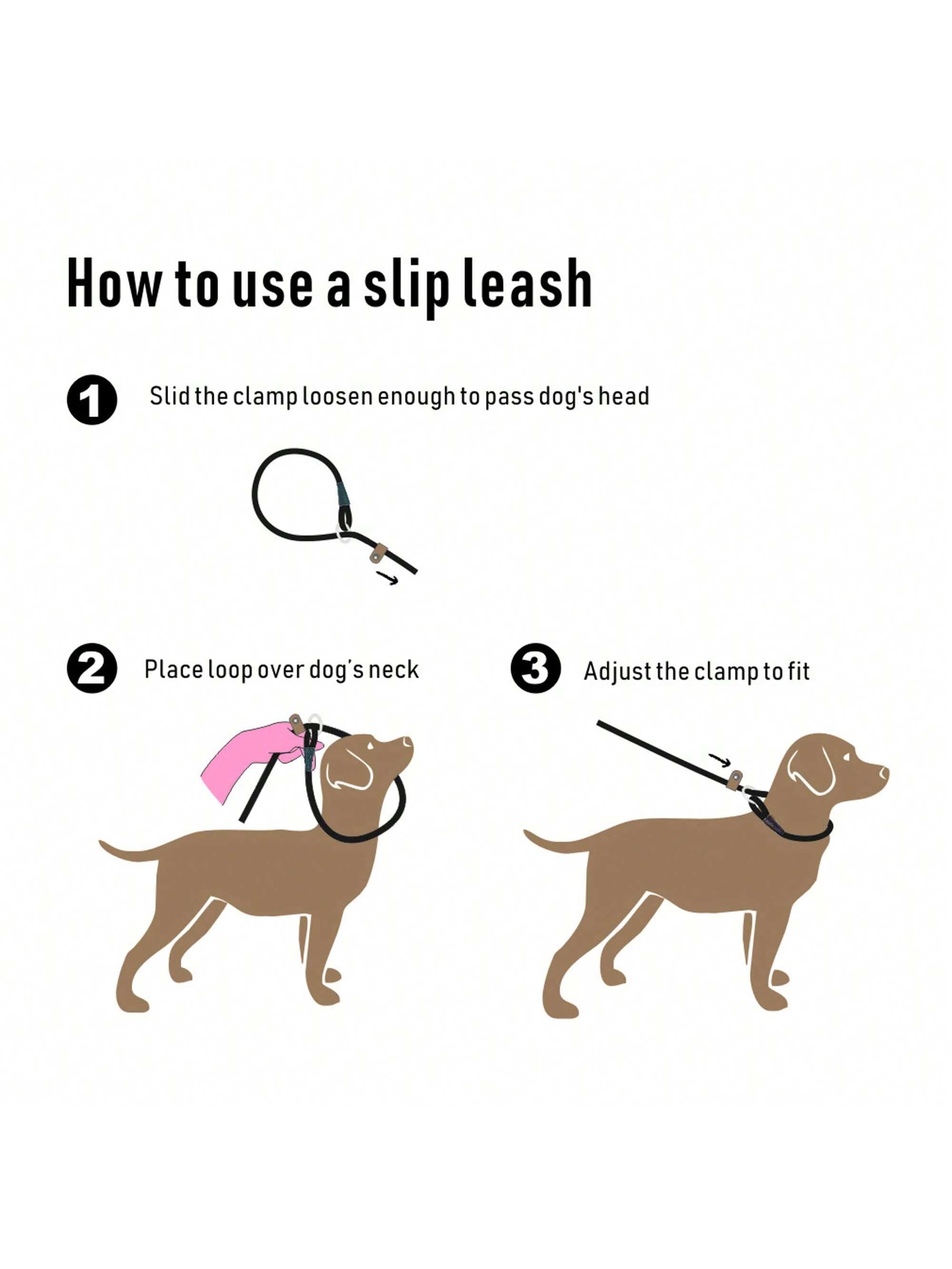 1pc Braided Rope Leash,Slip Lead Dog Leash For Small Medium And Large Dogs Walking And Training Outdoor