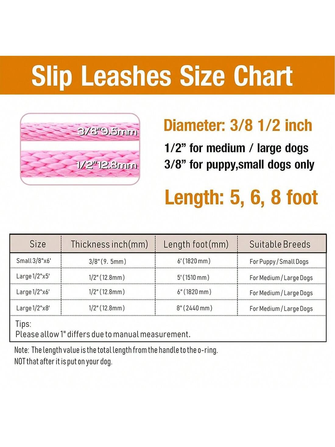 1pc Braided Rope Leash,Slip Lead Dog Leash For Small Medium And Large Dogs Walking And Training Outdoor